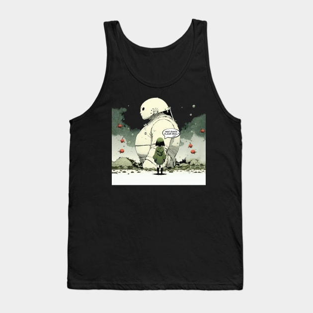 Peace on Earth No. 3: Goodwill Toward Humans "Was Santa Claus Real?" on a Dark Background Tank Top by Puff Sumo